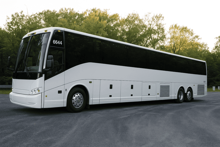 exterior of Charter Bus Rental Shreveport coach bus